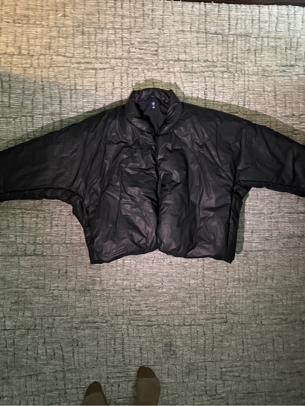 Yeezy Black Oversized Cropped Puffer Jacket